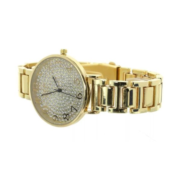 Crystal Bezel Gold Women’s Luxury Dial Watch NEW